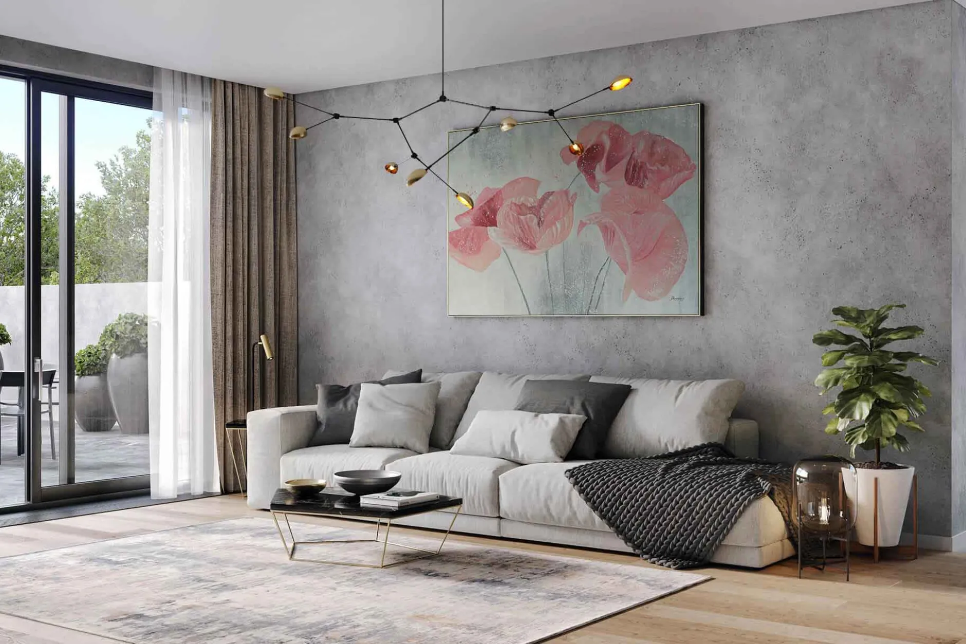 Öl Gemälde 'Poppies in the Haze' | Handgemaltes Unikat