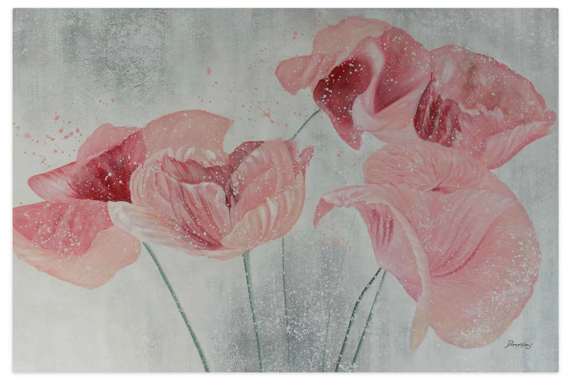 Öl Gemälde 'Poppies in the Haze' | Handgemaltes Unikat