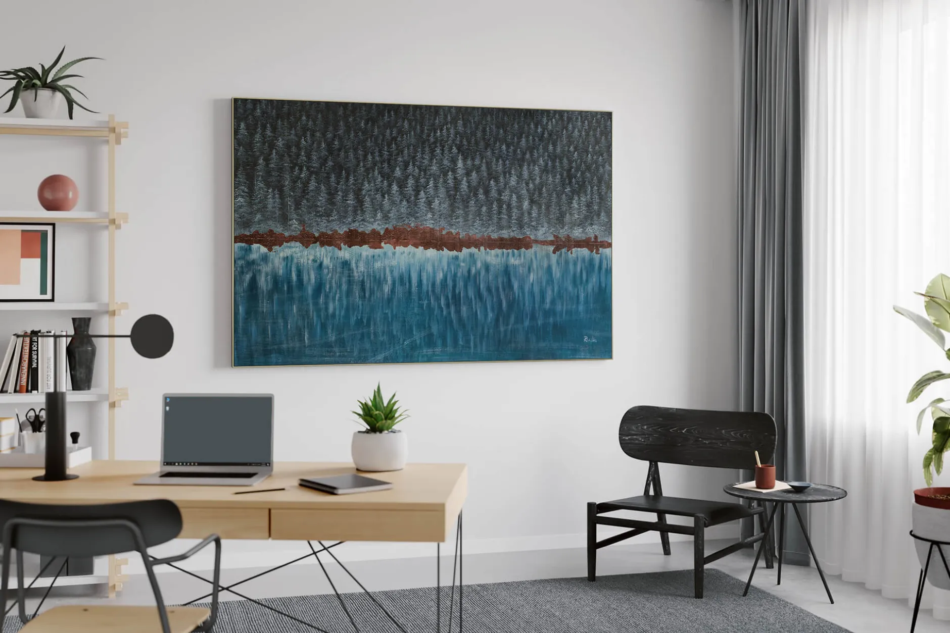 Öl Gemälde 'Reflection in the Lake' | Handgemaltes Unikat