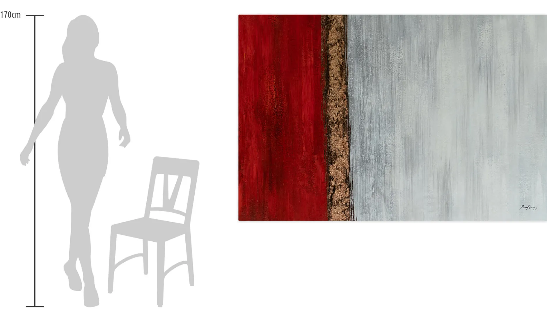 Öl Gemälde 'Scarlet Contrast' | Handgemaltes Unikat