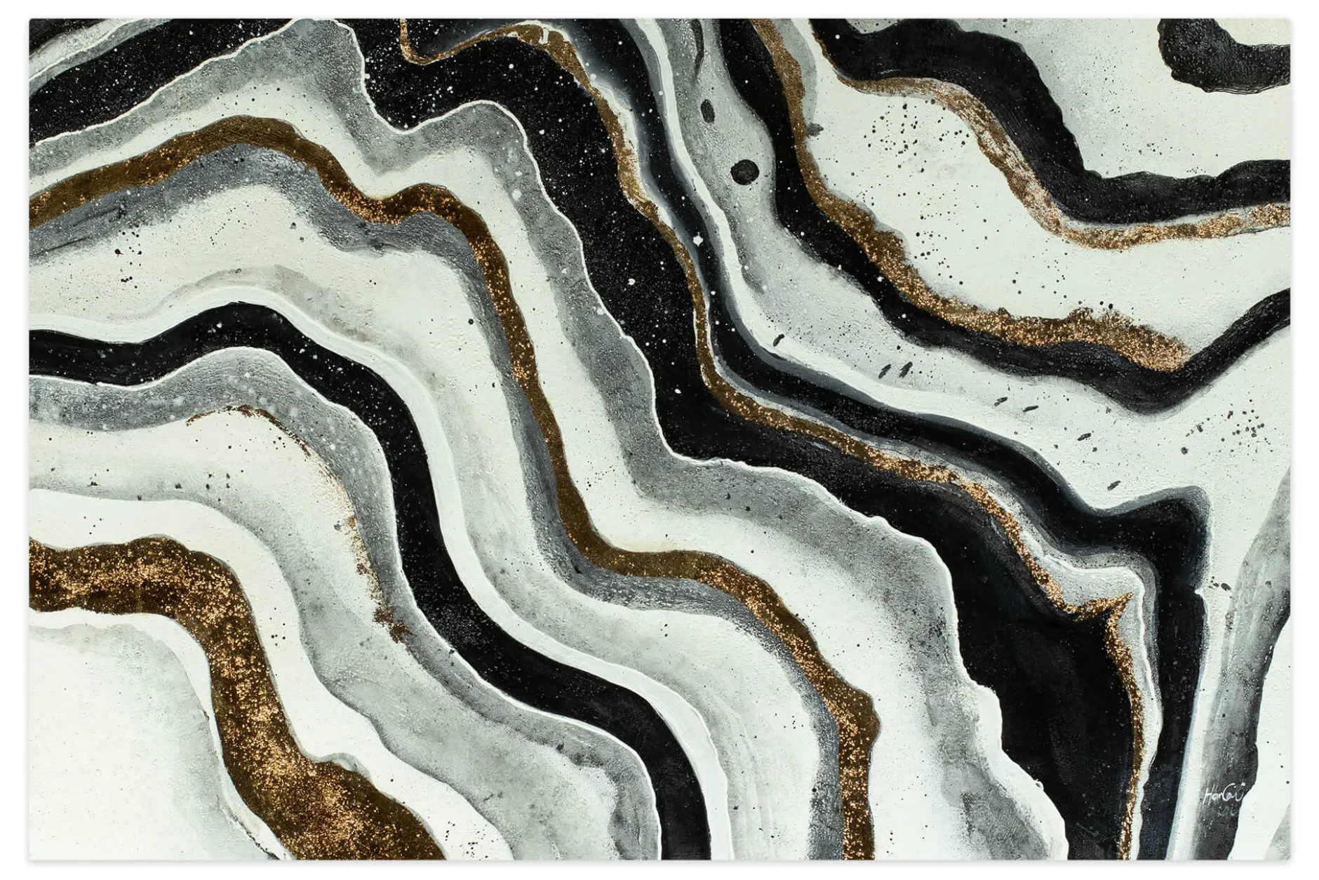 Öl Gemälde 'Schimmernde Formation' | Handgemaltes Unikat