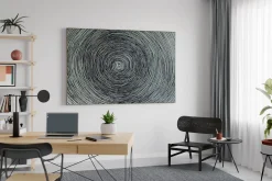 Öl Gemälde 'Silver Dimension' | Handgemaltes Unikat