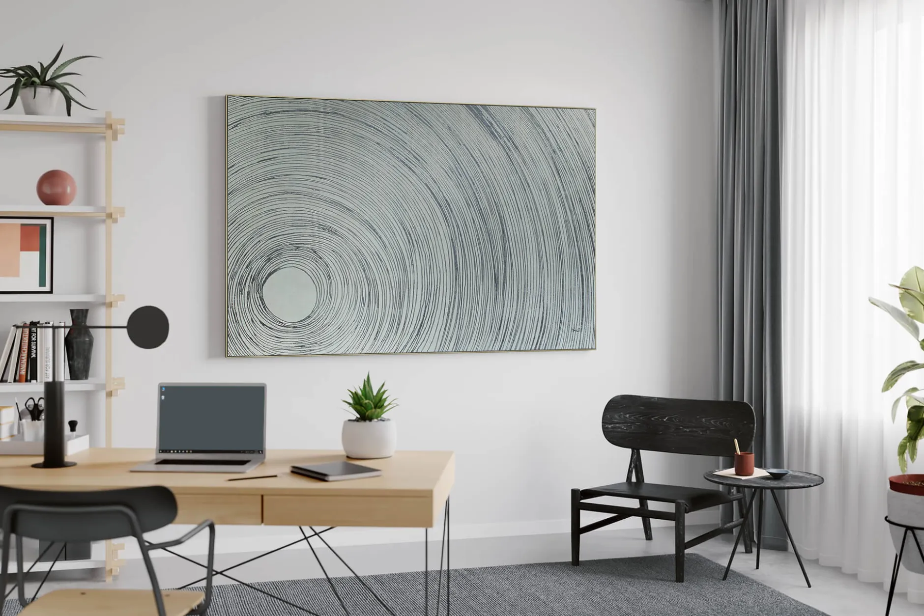 Öl Gemälde 'Silver Infinity' | Handgemaltes Unikat