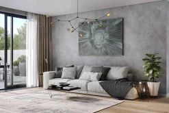 Öl Gemälde 'Silver Sun' | Handgemaltes Unikat