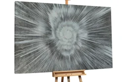 Öl Gemälde 'Silver Sun' | Handgemaltes Unikat
