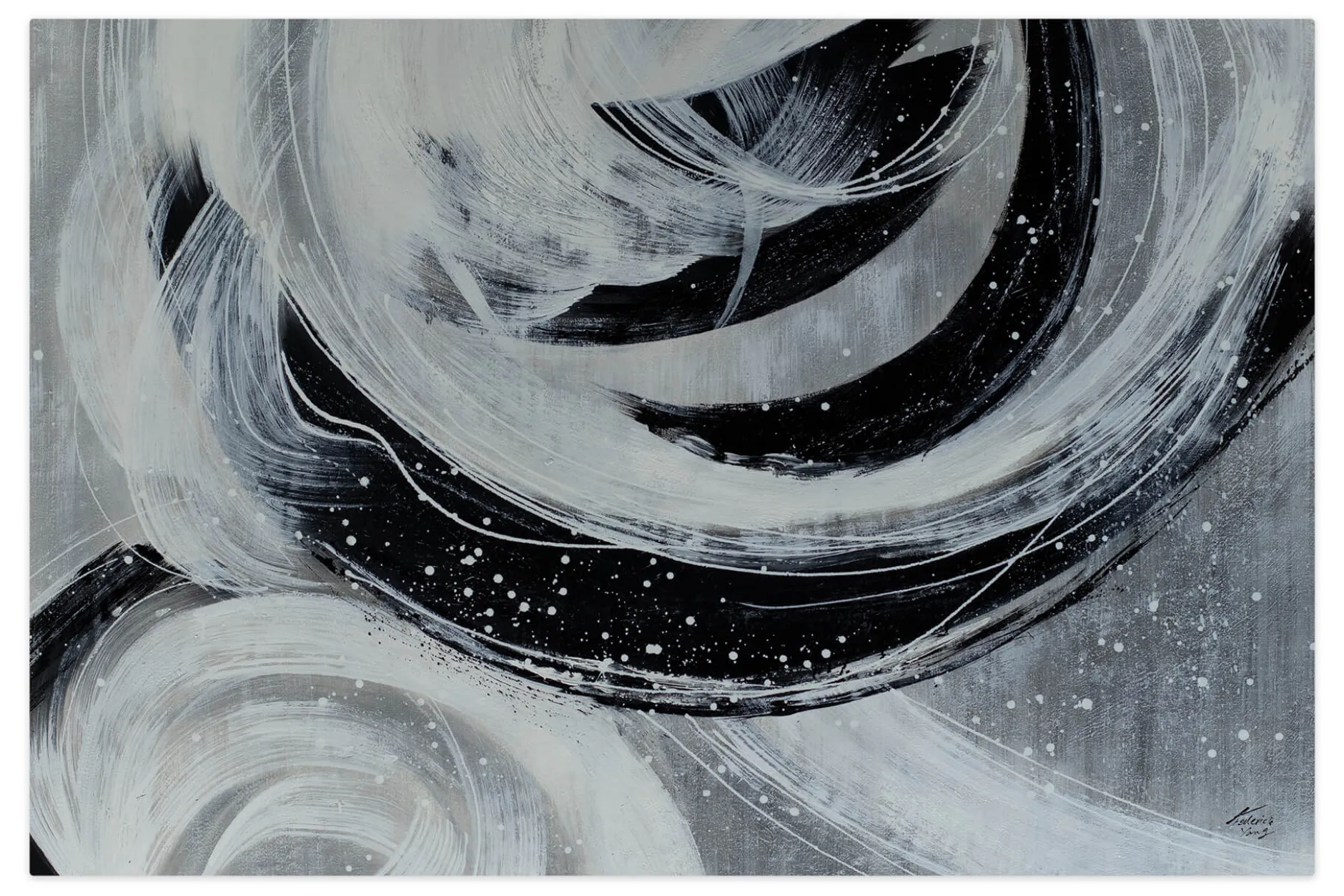 Öl Gemälde 'Snow Vortex' | Handgemaltes Unikat
