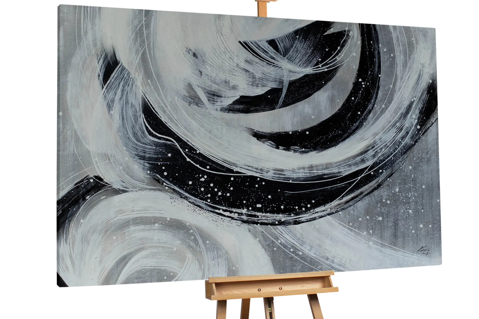 Öl Gemälde 'Snow Vortex' | Handgemaltes Unikat
