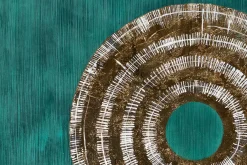 Öl Gemälde 'Solar Disk on Emerald' | Handgemaltes Unikat