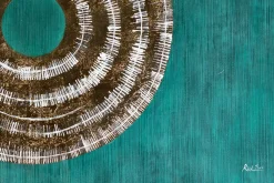 Öl Gemälde 'Solar Disk on Emerald' | Handgemaltes Unikat