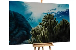 Öl Gemälde 'Underwater Blue' | Handgemaltes Unikat