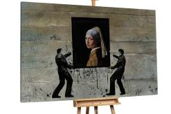 Öl Gemälde 'Vermeers Street Art' | Handgemaltes Unikat