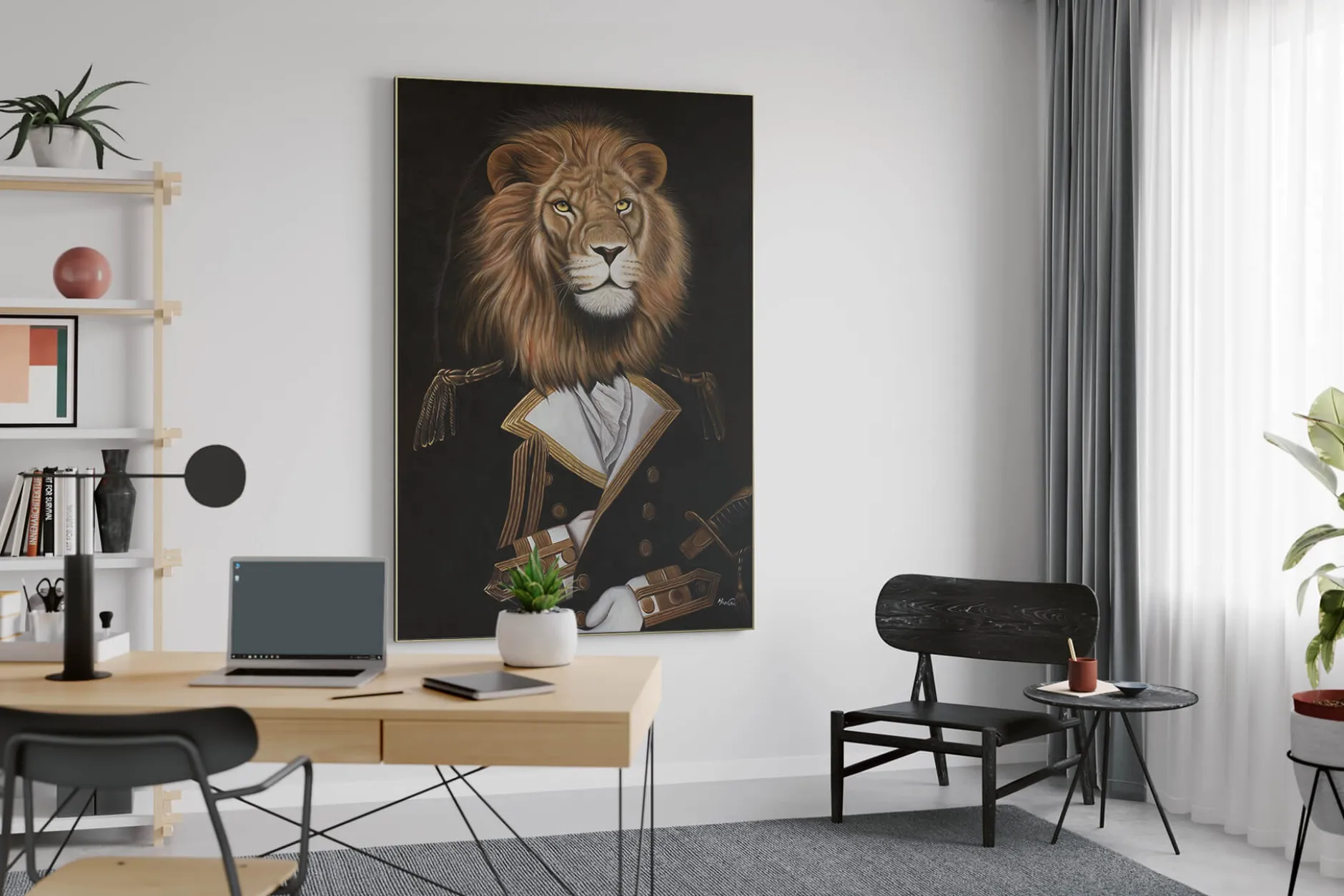 Öl Gemälde 'Warrior Lion' | Handgemaltes Unikat