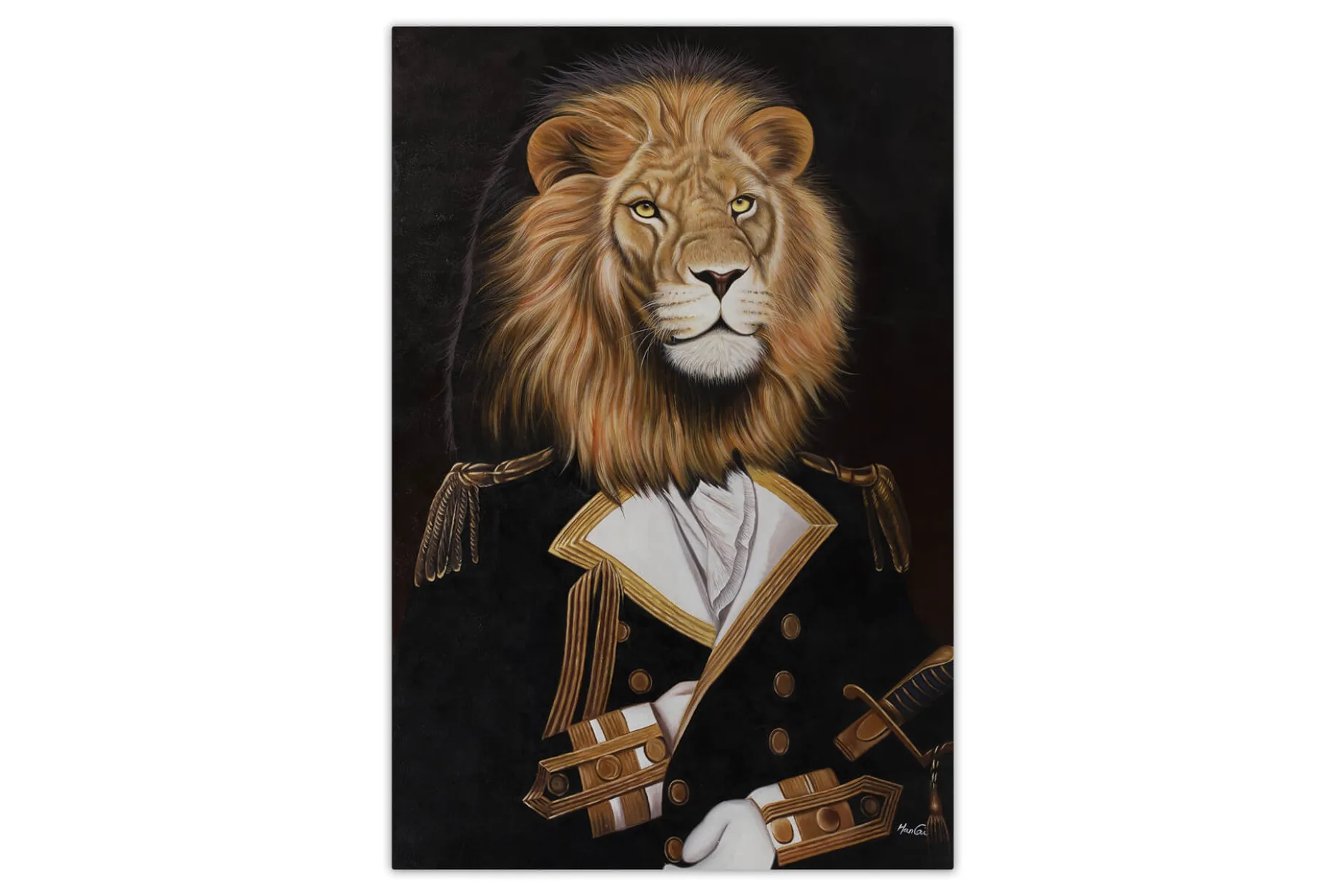 Öl Gemälde 'Warrior Lion' | Handgemaltes Unikat
