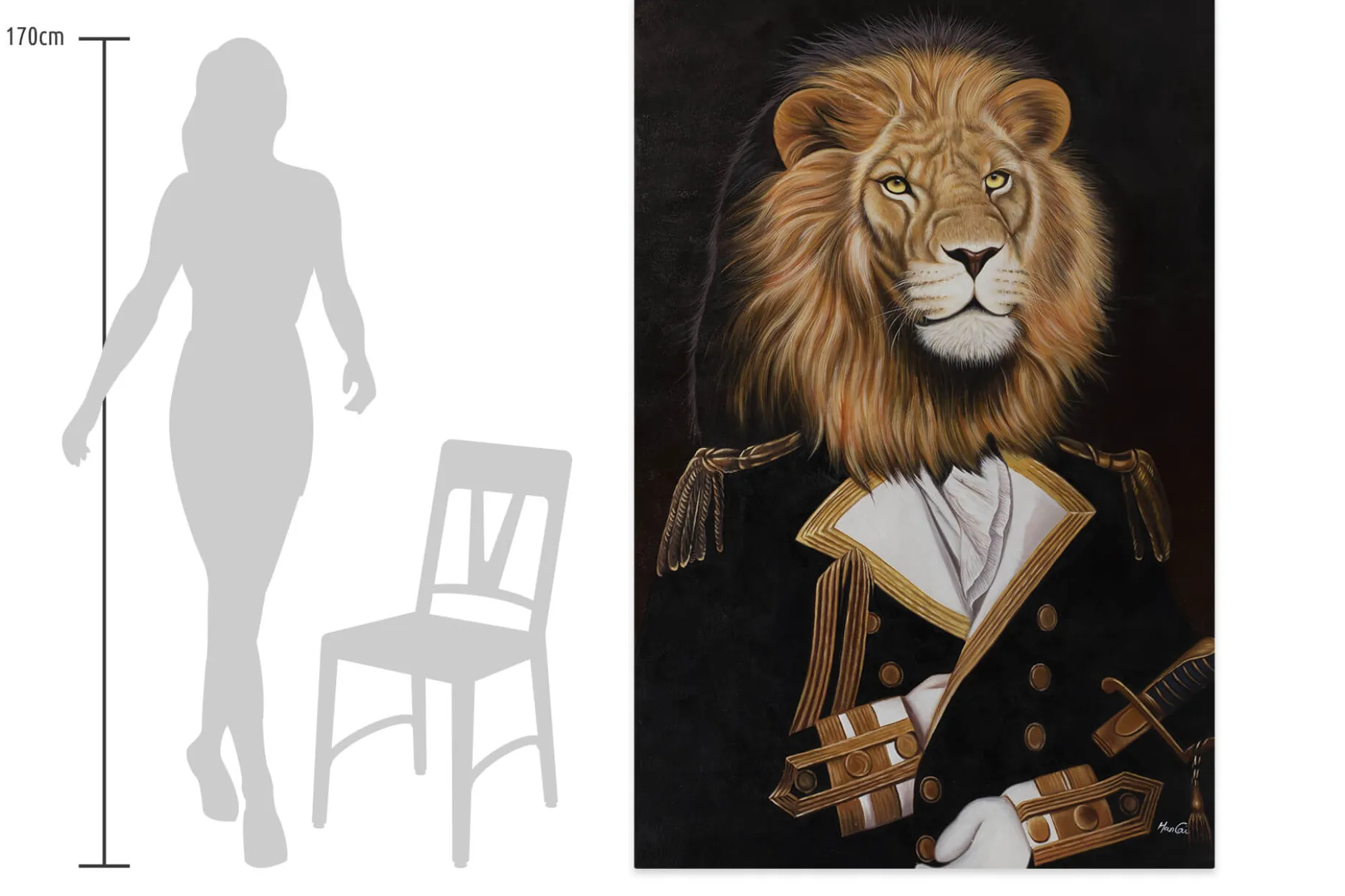 Öl Gemälde 'Warrior Lion' | Handgemaltes Unikat