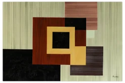 Öl Gemälde 'Wooden Cubism' | Handgemaltes Unikat