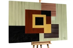 Öl Gemälde 'Wooden Cubism' | Handgemaltes Unikat
