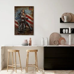 Metallbild 3D 'American Girl' 60x90x8,5cm