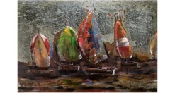 Metallbild 3D 'Around the World' 100x70x8cm