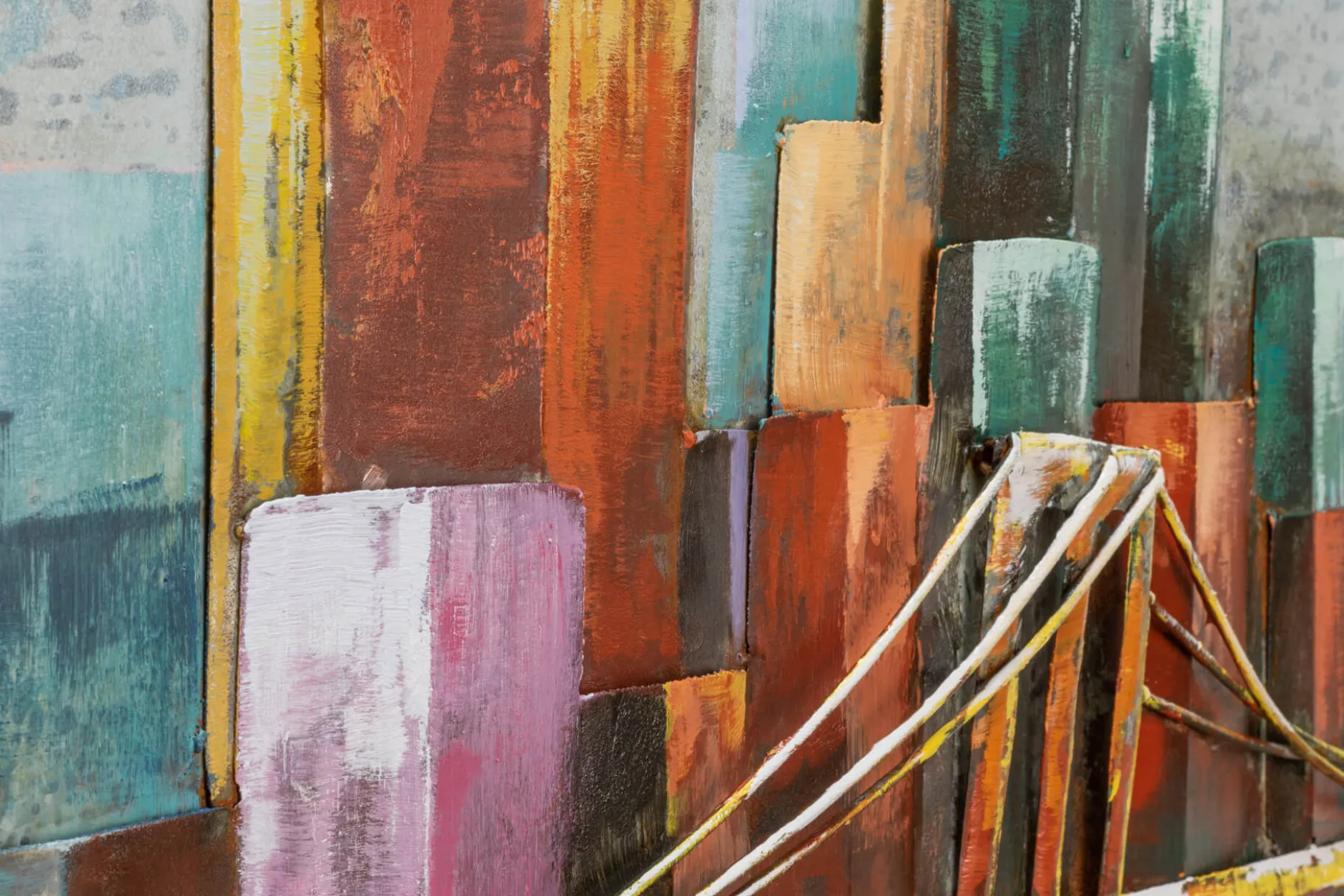 Metallbild 3D 'Bridge the Gap' 140x50x4cm