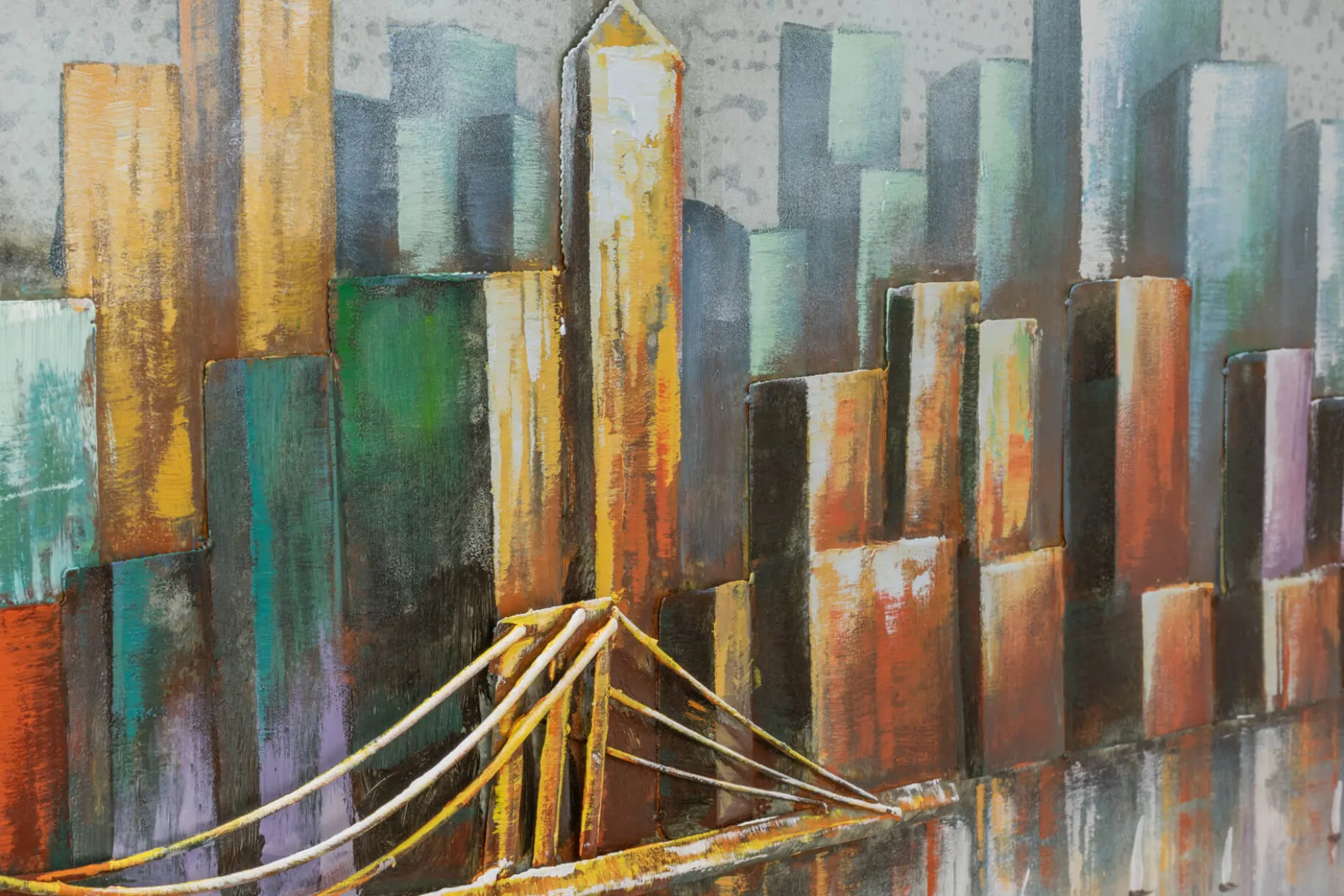 Metallbild 3D 'Bridge the Gap' 140x50x4cm