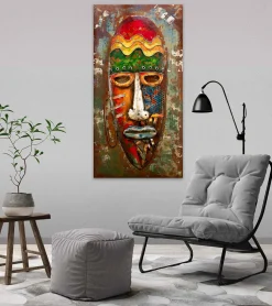 Metallbild 3D 'Bunte Maskerade' 120x60x7cm
