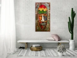 Metallbild 3D 'Bunte Maskerade' 120x60x7cm
