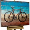 Metallbild 3D 'Cycling to the Beach' 100x70x5cm