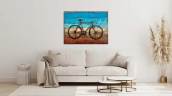 Metallbild 3D 'Cycling to the Beach' 100x70x5cm