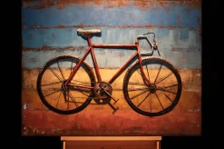 Metallbild 3D 'Cycling to the Beach' 100x70x5cm