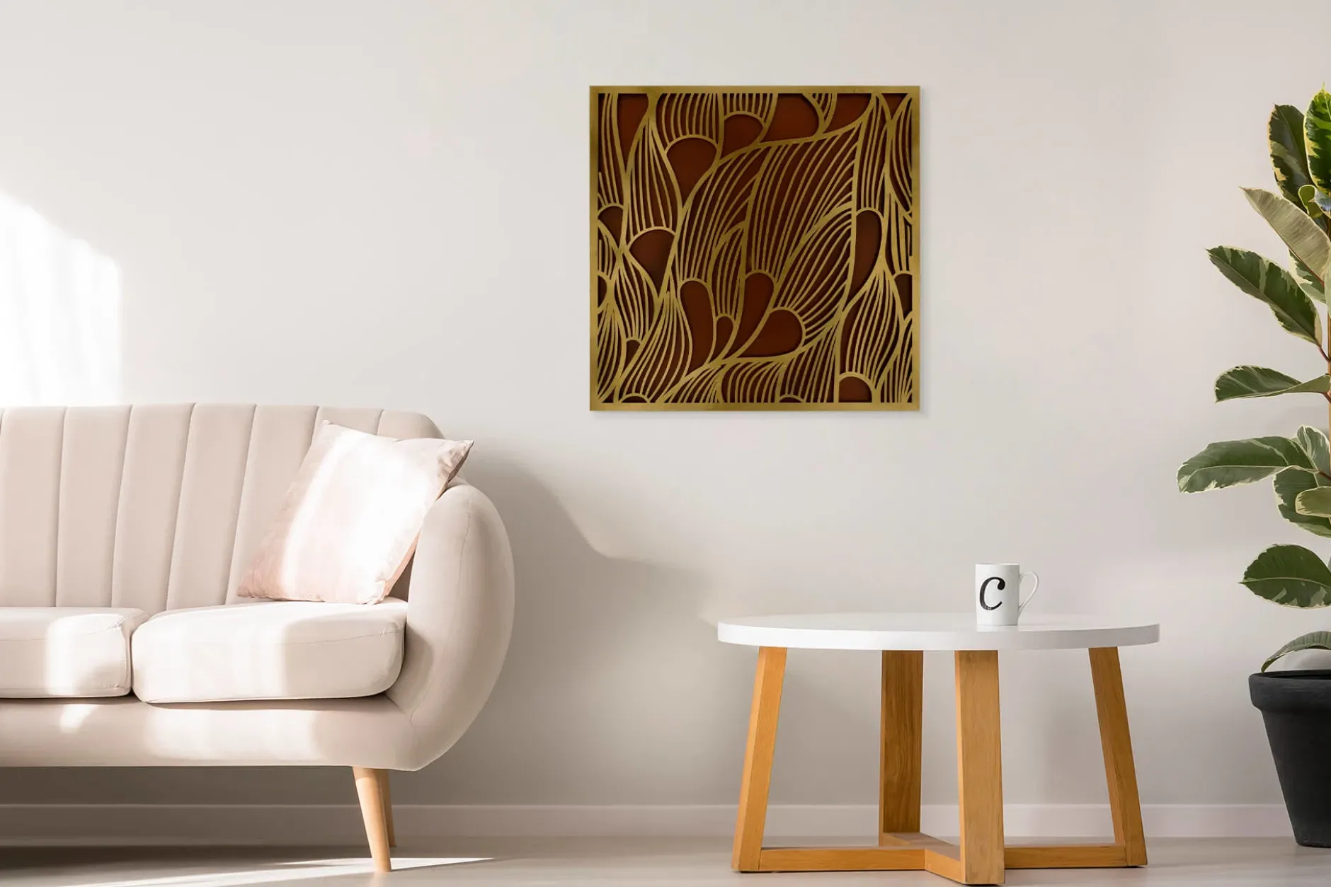 Metallbild 3D 'Das Gold der Natur' 80x80x2,5cm