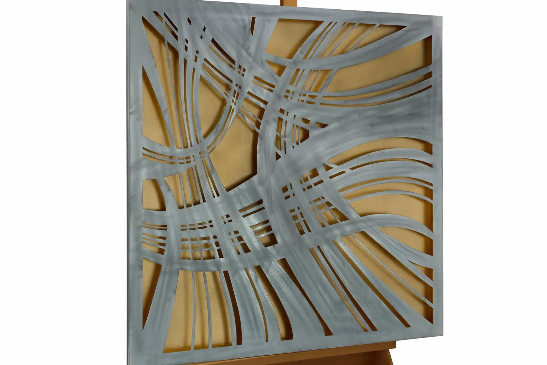 Metallbild 3D 'Das Silber des Windes' 80x80x2,5cm