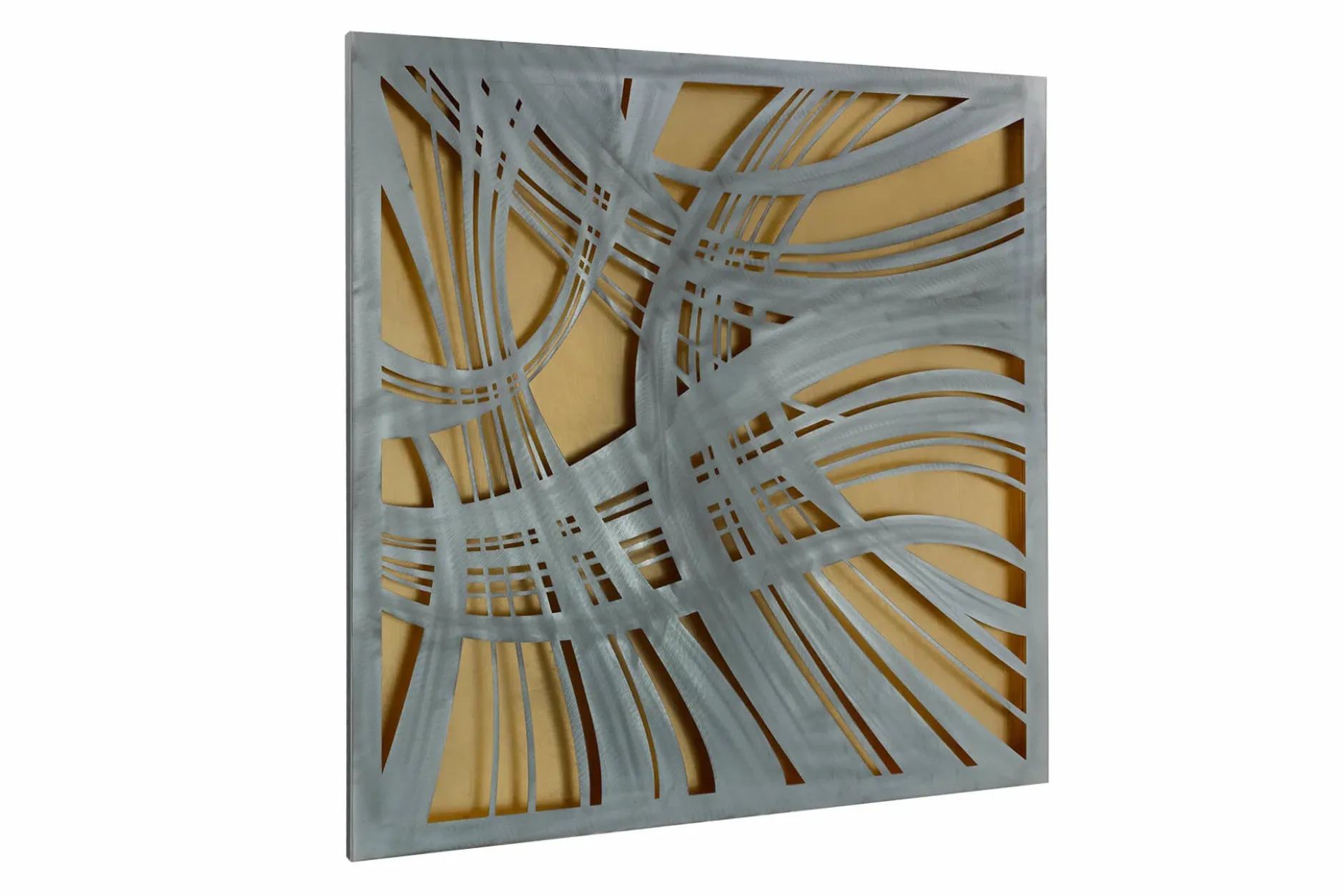 Metallbild 3D 'Das Silber des Windes' 80x80x2,5cm