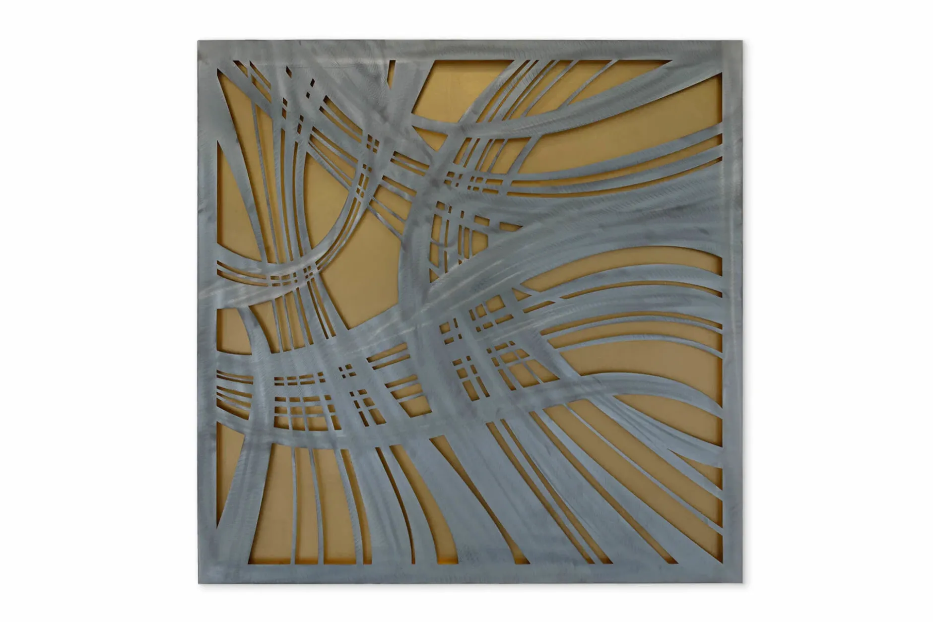Metallbild 3D 'Das Silber des Windes' 80x80x2,5cm