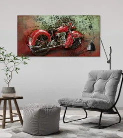 Metallbild 3D 'Eisernes Pferd' 100x50x6,5cm