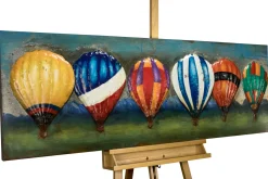 Metallbild 3D 'Farbenfroher Flug' 144x44x5cm