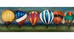 Metallbild 3D 'Farbenfroher Flug' 144x44x5cm