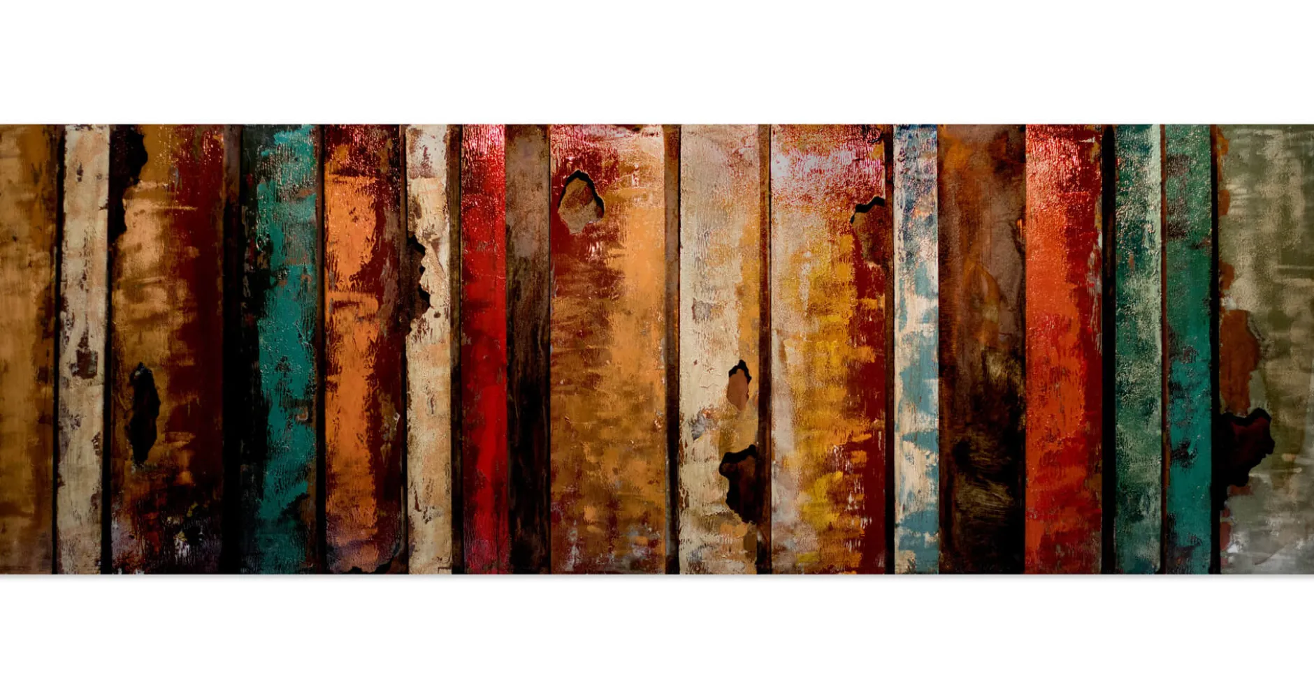 Metallbild 3D 'Flashy Wood' 144x44x5cm