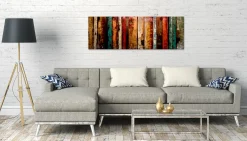 Metallbild 3D 'Flashy Wood' 144x44x5cm