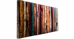Metallbild 3D 'Flashy Wood' 144x44x5cm