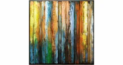 Metallbild 3D 'Flickering Candles' 80x80x4cm