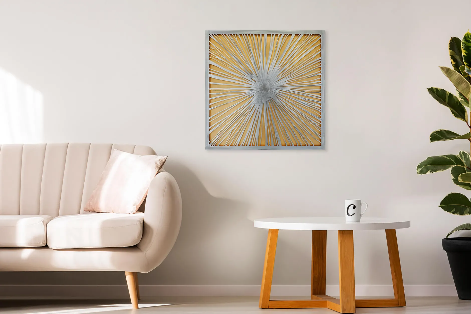 Metallbild 3D 'Golden Dream' 80x80x2,5cm