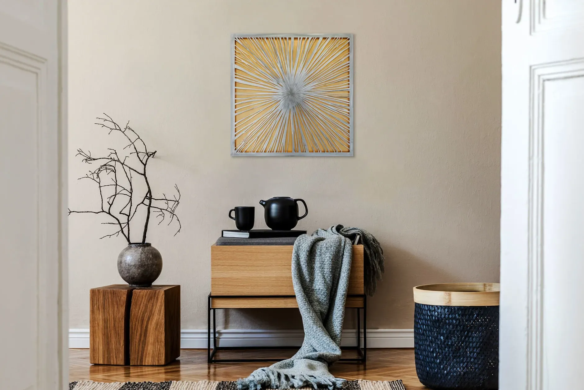 Metallbild 3D 'Golden Dream' 80x80x2,5cm