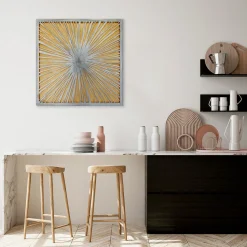 Metallbild 3D 'Golden Dream' 80x80x2,5cm