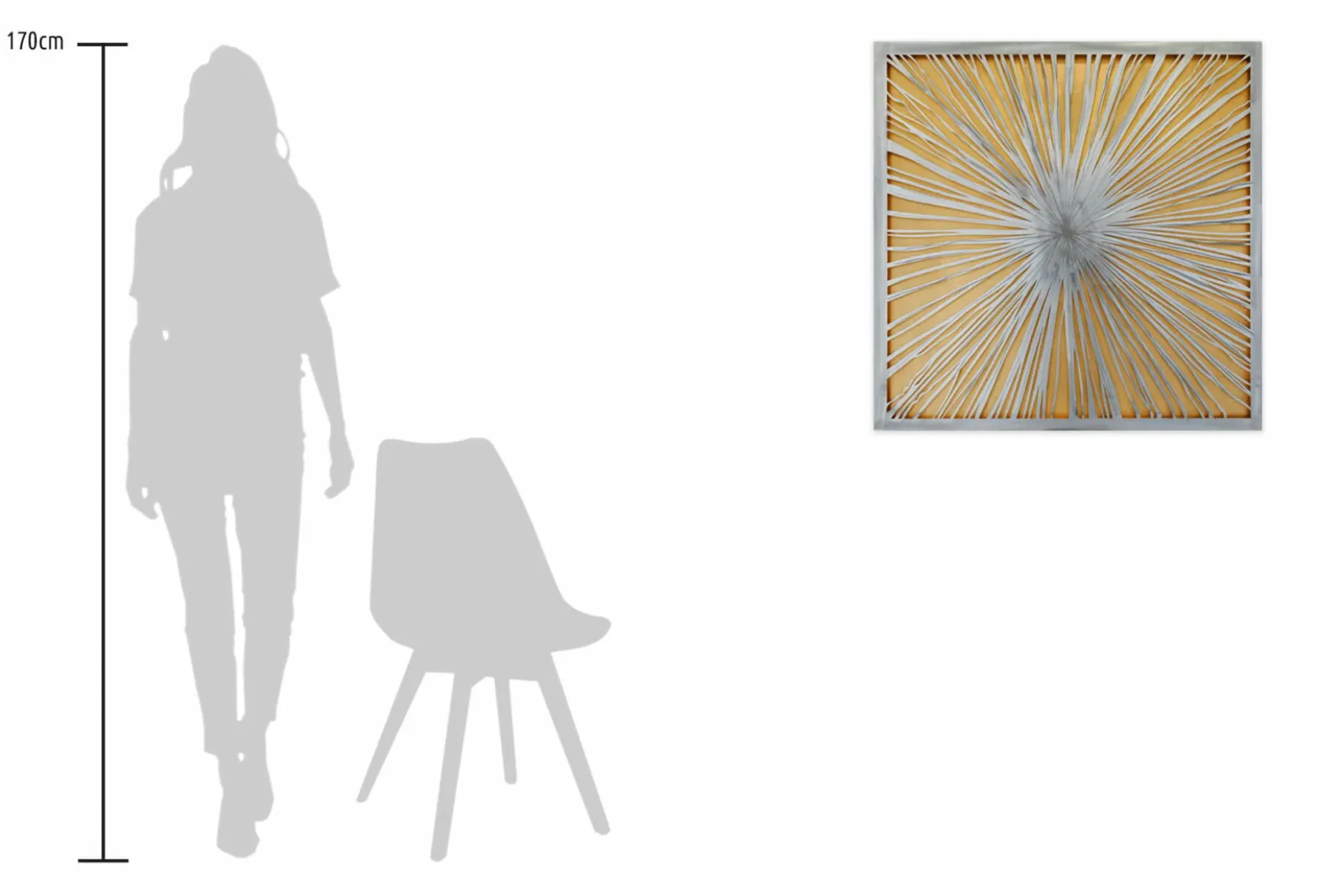 Metallbild 3D 'Golden Dream' 80x80x2,5cm