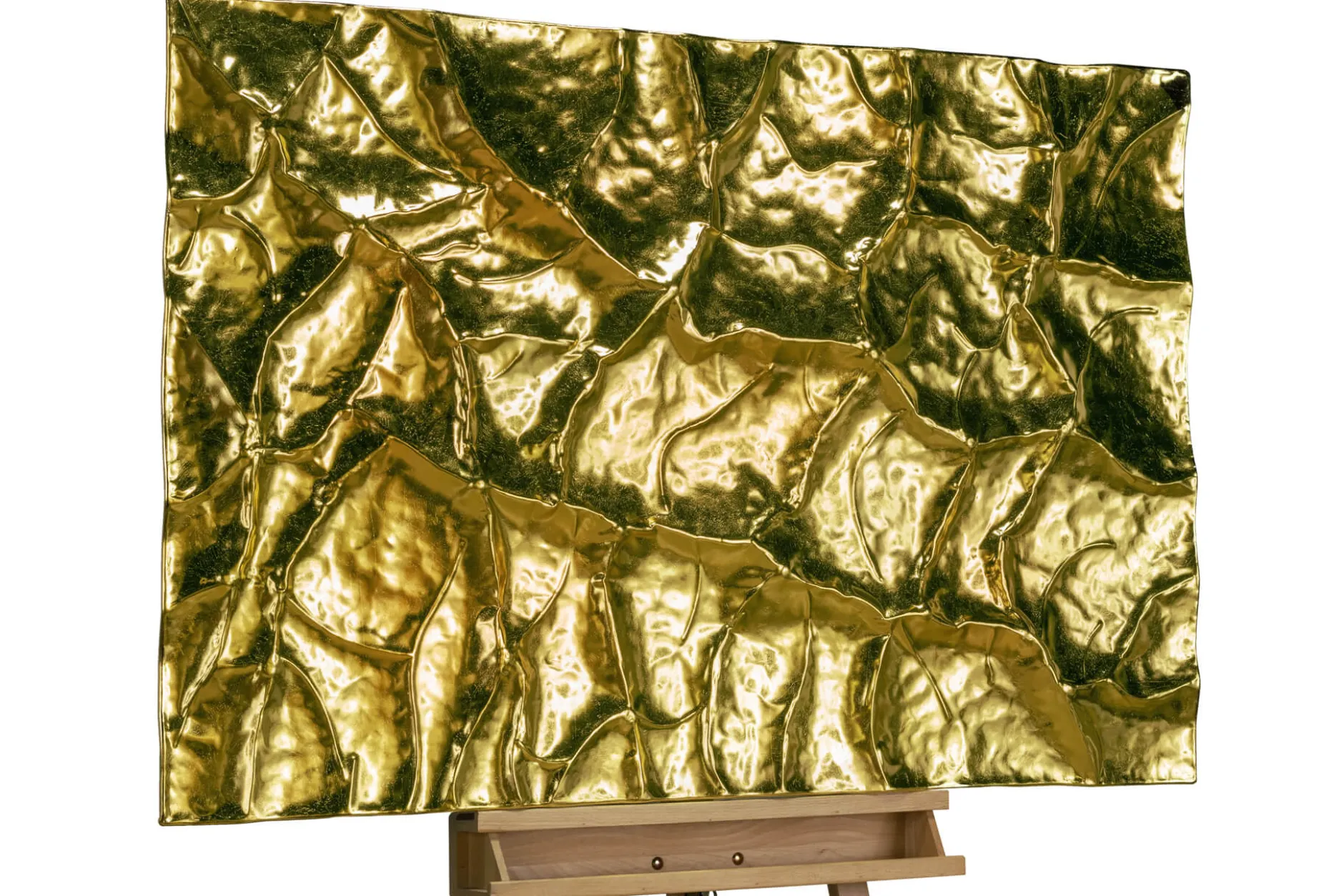Metallbild 3D 'Goldenes Versteck' 100x70x5cm