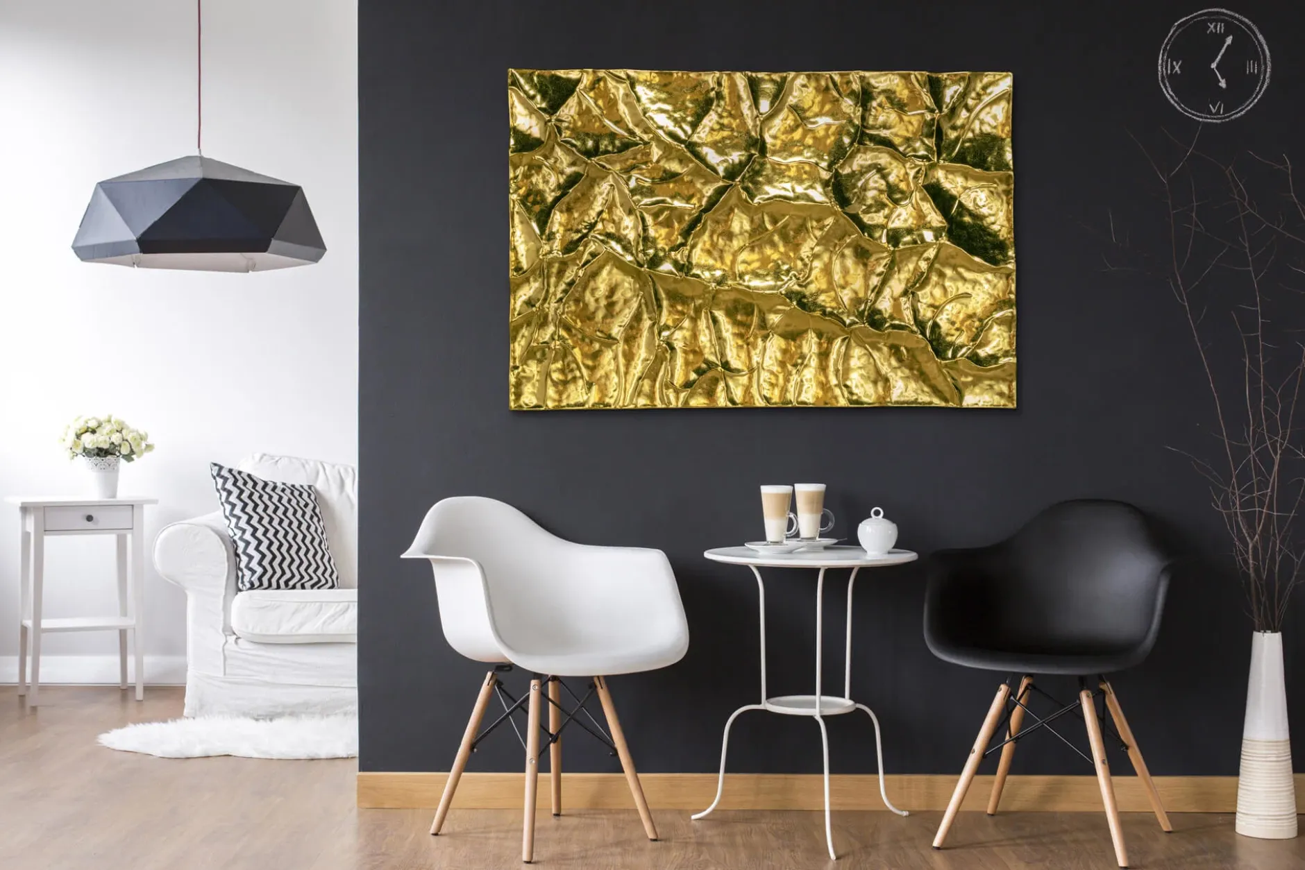 Metallbild 3D 'Goldenes Versteck' 100x70x5cm