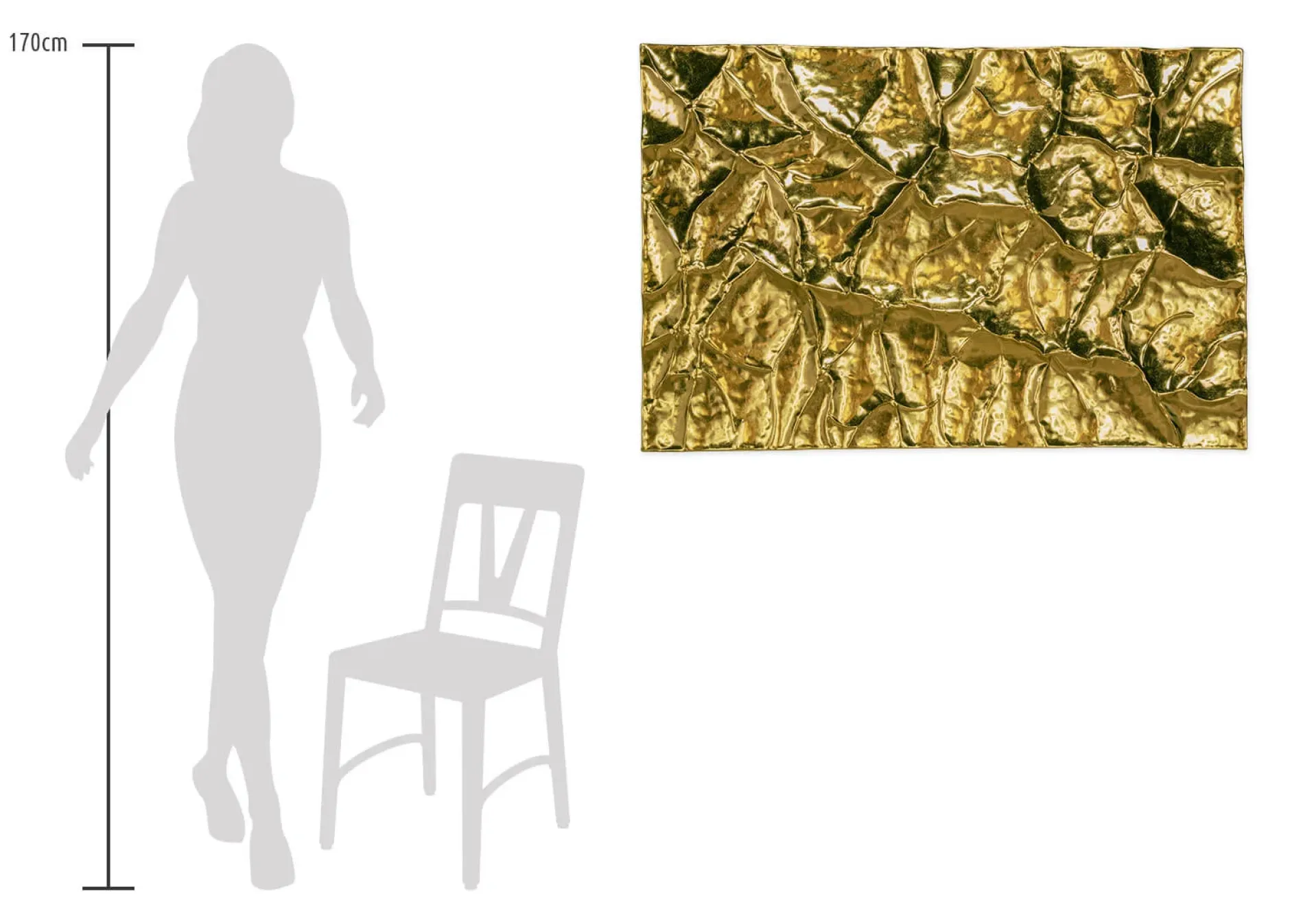 Metallbild 3D 'Goldenes Versteck' 100x70x5cm