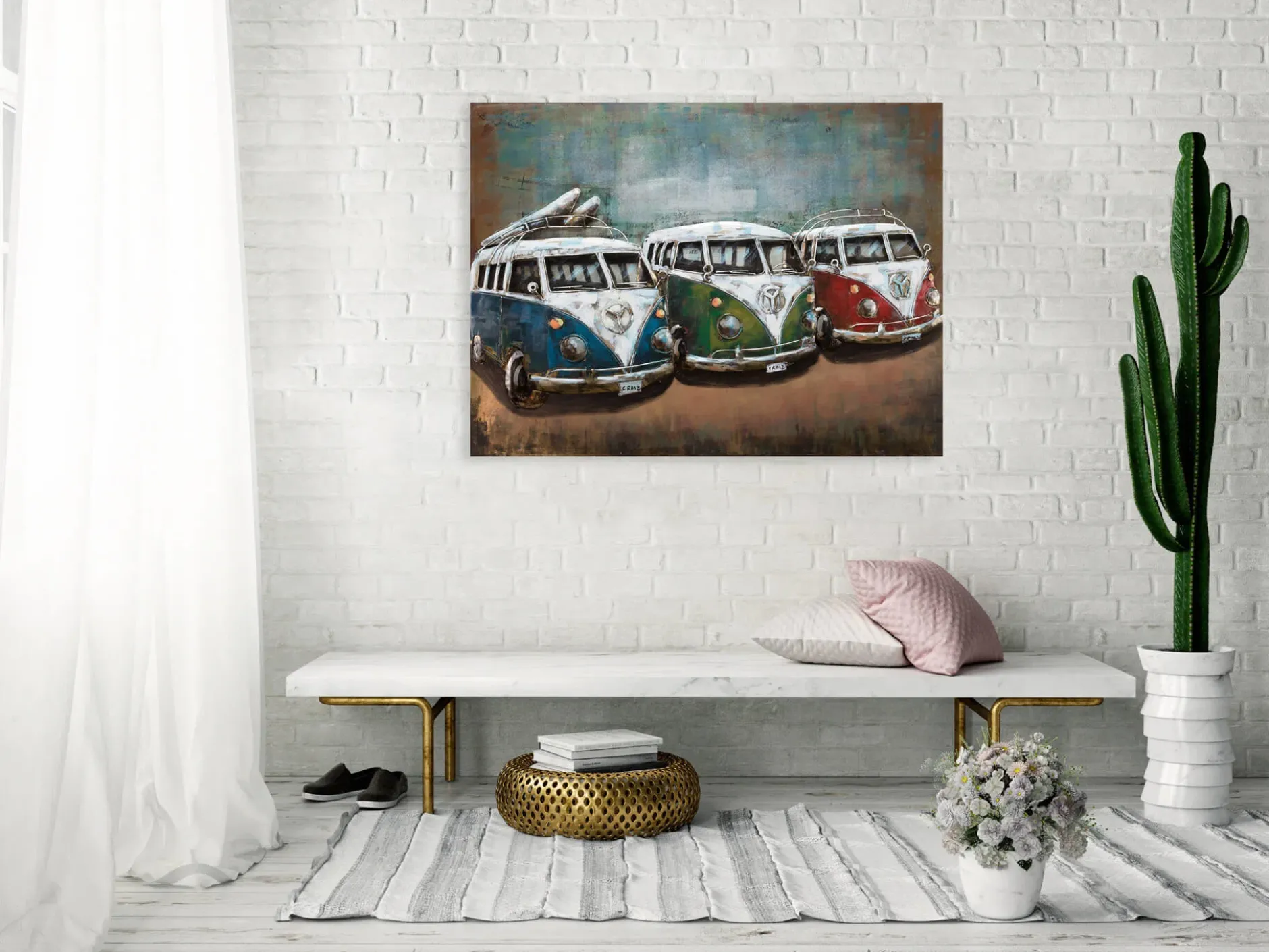Metallbild 3D 'Good Old Times' 100x70x6cm