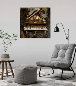 Metallbild 3D 'Harmonische Klänge' 60x60x4,5cm