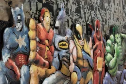 Metallbild 3D 'Helden der Stadt' 100x75x5cm